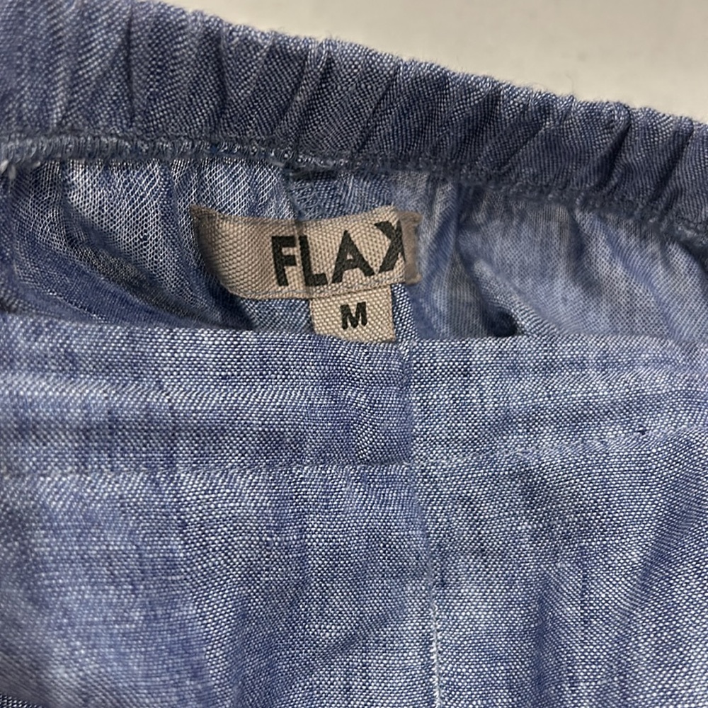 Flax blue light linen cropped pants size medium - Picture 3 of 10